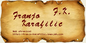 Franjo Karafilić vizit kartica